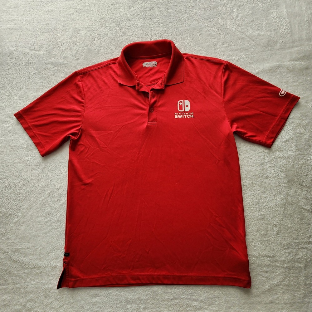 Nintendo Switch Polo Shirt Mens Medium Red‎ Logo Graphic Gaming Gorpcore Gamer